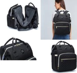 Luiertas - Multifuctioneel Luiertas 3 In 1 - Met Babybedje - Met Verschoningsmatje - Zwart - Met Usb - Met Verdikt Matras 19 Luiertas - Multifuctioneel Luiertas 3 In 1 - Met Babybedje - Met Verschoningsmatje - Zwart - Met Usb - Met Verdikt Matras -Babyproducten 1200x1143