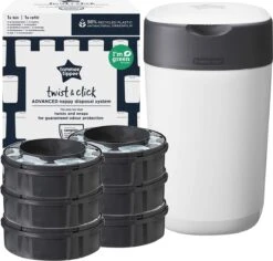 Tommee Tippee Milieuvriendelijke Twist & Click Luieremmer - Met 6 Navulcassettes - Wit 13 Tommee Tippee Milieuvriendelijke Twist & Click Luieremmer - Met 6 Navulcassettes - Wit -Babyproducten 1200x1148 3