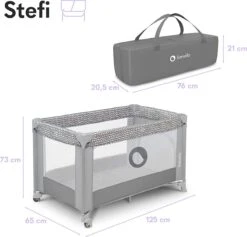 Lionelo Stefi - Campingbedje - 125x65cm - Tot 15kg - Transporttas -Babyproducten 1200x1151 1