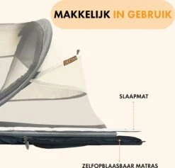 Deryan Baby Luxe Campingbedje – Inclusief Zelfopblaasbare Matras - Cream -Babyproducten 1200x1151 2