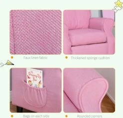 HOMCOM Kinderfauteuil Kinderbank Verstelbare Slaapbank Mete Voetensteun 310-052 -Babyproducten 1200x1153 12