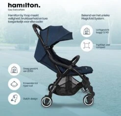 Hamilton By Yoop One Prime X1 Buggy - Premium Stroller Met One Hand Folding Technologie - Blauw - Lichte, Verstelbare En Wendbare Kinderwagen Met Vele Gemakken -Babyproducten 1200x1153 4