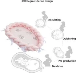 Buxibo - Draagbare Babynest - Co- Sleeper - Bed Bumper - Baby Bed Accessoires - Met Strikjes - Inclusief Bumper Rand - Verschoonmat - Veilig Slapen - Roze -Babyproducten 1200x1154 2