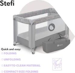 Lionelo Stefi - Campingbedje - 125x65cm - Tot 15kg - Transporttas -Babyproducten 1200x1156 1