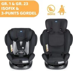 Chicco Autostoel Unico PLUS - Groep 0 1 2 3 - Isofix Bevestiging -Verstelbare Hoofdsteun - Zwart -Babyproducten 1200x1161