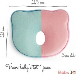 Baby IQ Orthopedisch Baby Hoofdkussen – Traagschuim – Tegen Plat Achterhoofd – Kraamcadeau –Roze – Incl Bandana Slabber -Babyproducten 1200x1169 5