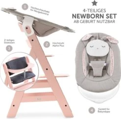 Hauck Alpha Plus Kinderstoel Newborn Set Met Bouncer Powder Bunny - Roze -Babyproducten 1200x1174 7