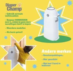 Luieremmer Medium Zilver - Middel - Zonder Navulling - Geschikt Voor Pampers En Huggies - Stoma -Babyproducten 1200x1177 6