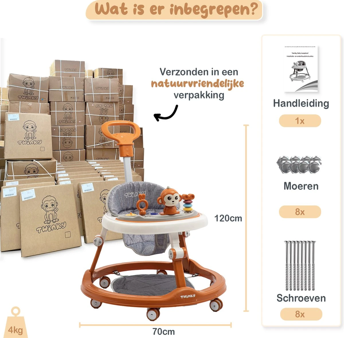 Twinky® Babywalker – Luxe Loopstoel Met 3-delige Speelset – Loopstoeltje Voor Baby Inclusief Voetenmat En Steel 9 Twinky® Babywalker – Luxe Loopstoel Met 3-delige Speelset – Loopstoeltje Voor Baby Inclusief Voetenmat En Steel - Afbeelding 7