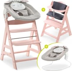 Hauck Alpha Plus Kinderstoel Newborn Set Met Bouncer Powder Bunny - Roze