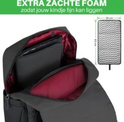 Brisby Slijtvaste Luiertas – Verzorgingstas - Two Tone Zwart En Donkergrijs - Inclusief Verschoonmatje - Isoleervakken - Met Geïntegreerde Kinderwagen Haken -Babyproducten 1200x1179 4