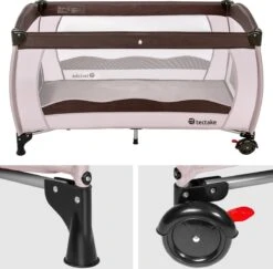 TecTake - Kinder Reisbed Babybed - Beige / Bruin - 402417 - 126x65x80 Cm Met Draagtas -Babyproducten 1200x1179 7