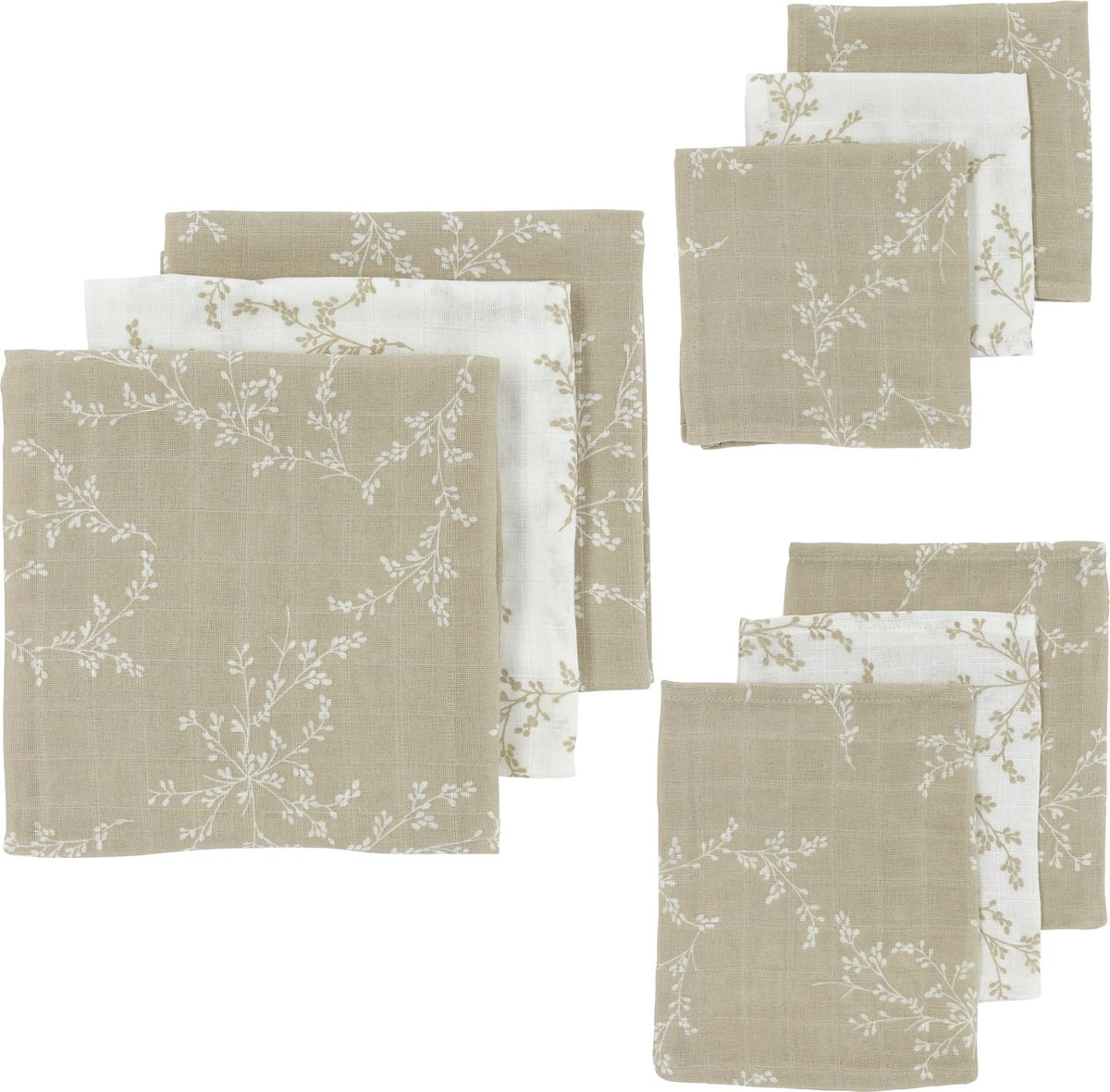 Meyco Branches 9-pack Hydrofiele Starterset - Sand 3 Meyco Branches 9-pack Hydrofiele Starterset - Sand