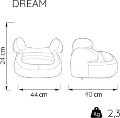 Nania - Zitverhoger Dream Luxe - Groep 2/3 (van 15 Tot 36 Kg) - 3 Tot 12 Jaar - Grijs -Babyproducten 1200x1186 2