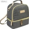 Youha® Tas - Kolftas - Moedermelk Koeltas - Babyfles Koeltas - Babymelk Koelen - Schoudertas & Rugtas - Kleur: Grijs - Reistas