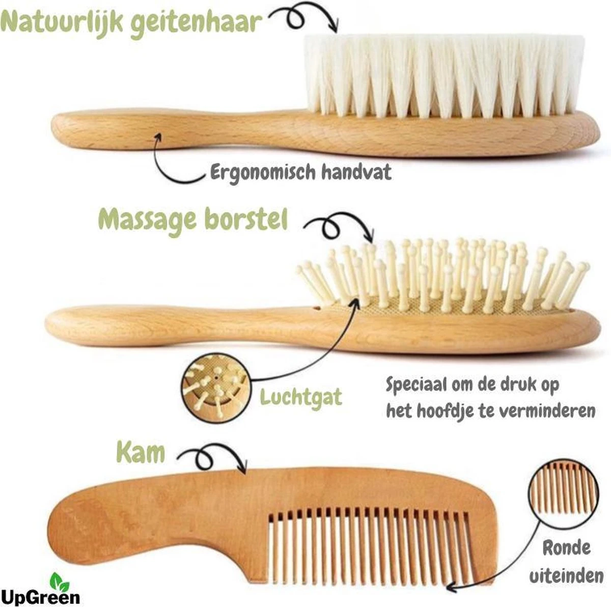 UpGreen® - Baby Verzorgingsset – Baby Borstel – Baby Borstel Set - Kraamcadeau – Baby Manicureset - Baby Verzorgingsproducten – Baby Borstel En Kam – Baby Kam – Baby Borstel Hout – Baby Haarborstel – Baby Borstel Geitenhaar 4 UpGreen® - Baby Verzorgingsset – Baby Borstel – Baby Borstel Set - Kraamcadeau – Baby Manicureset - Baby Verzorgingsproducten – Baby Borstel En Kam – Baby Kam – Baby Borstel Hout – Baby Haarborstel – Baby Borstel Geitenhaar - Afbeelding 2