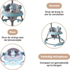 Young Star® Loopstoel - Baby Loopwagen – Loopstoeltje Baby - Looptrainer - Leren Lopen - Inclusief Voetenmat En Steel - Babywalker -Babyproducten 1200x1193 5
