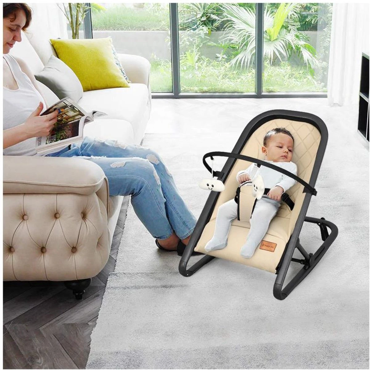 Hibaby Noa - 2-in-1 Wipstoel - Essential Brown 14 Hibaby Noa - 2-in-1 Wipstoel - Essential Brown - Afbeelding 12