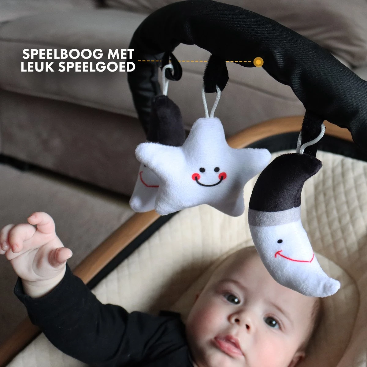 Deryan Rocker Wipstoel - Luxe 2-in-1 - Nougat/Cream 5 Deryan Rocker Wipstoel - Luxe 2-in-1 - Nougat/Cream - Afbeelding 3