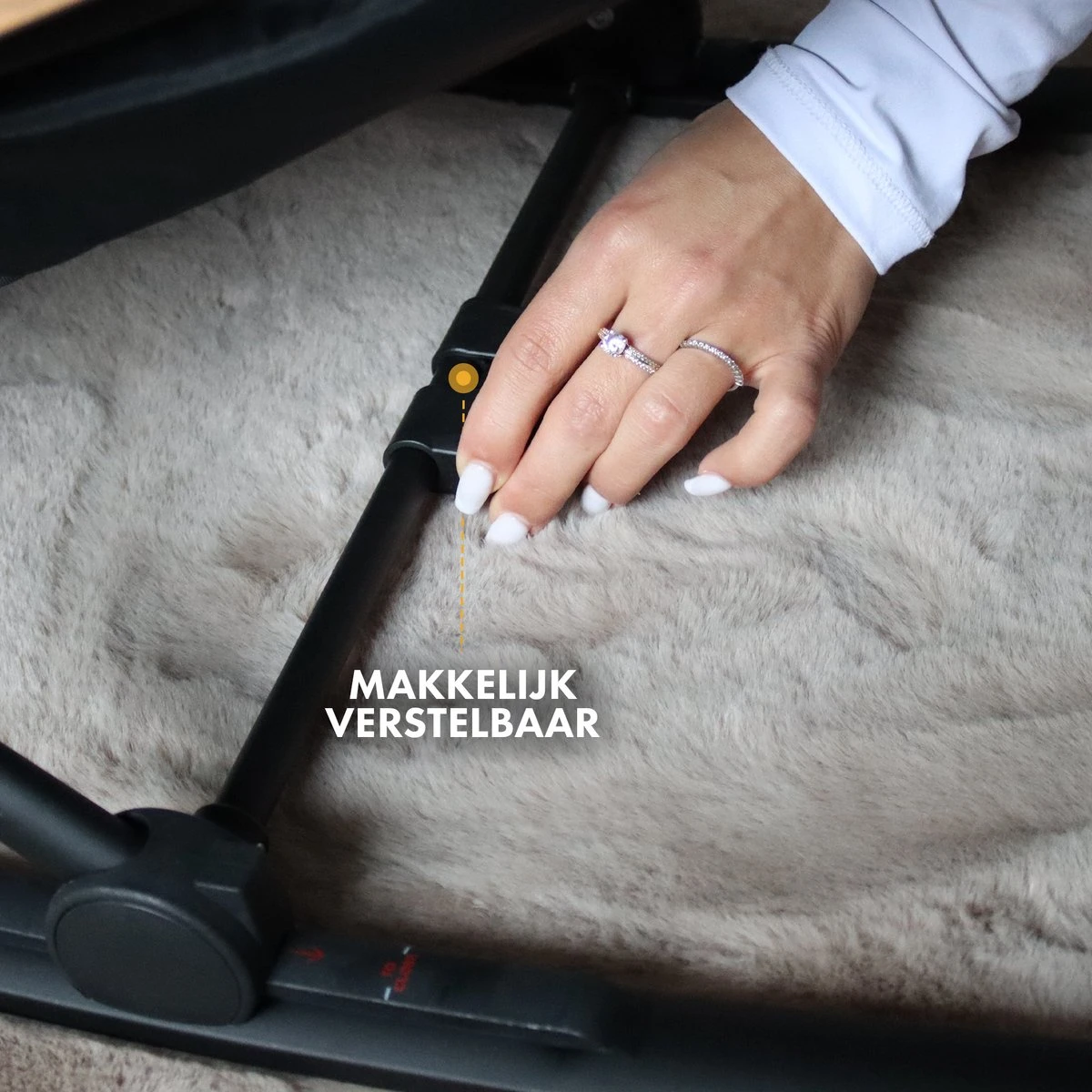 Deryan Rocker Wipstoel - Luxe 2-in-1 - Nougat/Cream 11 Deryan Rocker Wipstoel - Luxe 2-in-1 - Nougat/Cream - Afbeelding 9