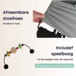 Skye & Scott Wipstoel Baby - Baby Bouncer - Schommelstoel Baby - Baby Swing - Met Speelboog - Grijs -Babyproducten 1200x1200 1073