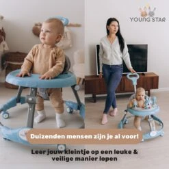Young Star® Loopstoel - Baby Loopwagen – Loopstoeltje Baby - Looptrainer - Leren Lopen - Inclusief Voetenmat En Steel - Babywalker -Babyproducten 1200x1200 1137