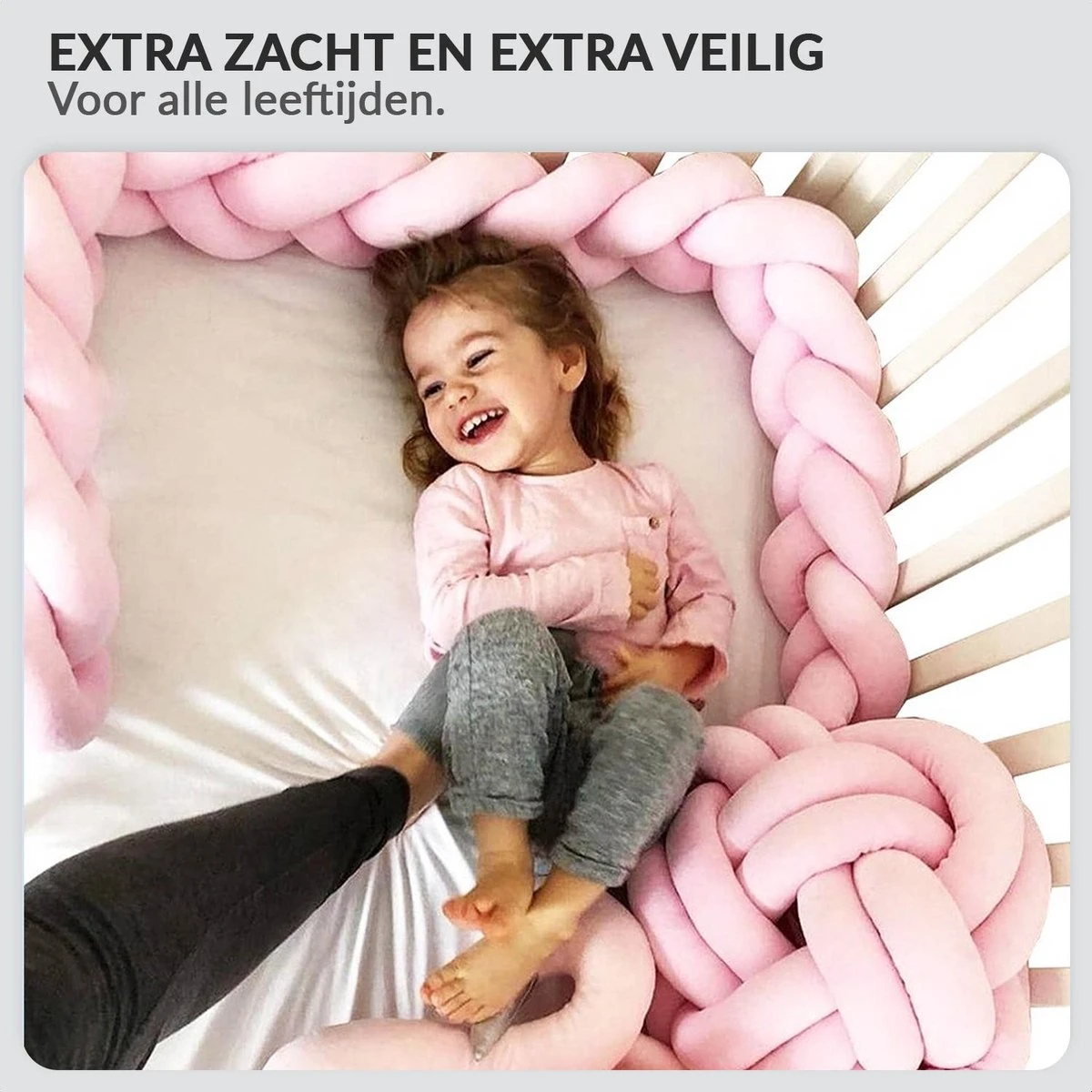 Buxibo Baby Bed Bumper - Baby Veiligheid/Hoofdbescherming/Bedbescherming - Multifunctionele Voedingskussen/Bedomrande/Boxomrander - 200CM - Roze 7 Buxibo Baby Bed Bumper - Baby Veiligheid/Hoofdbescherming/Bedbescherming - Multifunctionele Voedingskussen/Bedomrande/Boxomrander - 200CM - Roze - Afbeelding 5