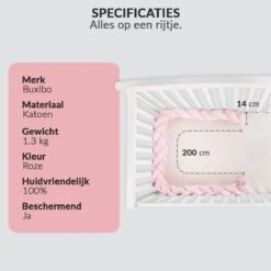 Buxibo Baby Bed Bumper - Baby Veiligheid/Hoofdbescherming/Bedbescherming - Multifunctionele Voedingskussen/Bedomrande/Boxomrander - 200CM - Roze 18 Buxibo Baby Bed Bumper - Baby Veiligheid/Hoofdbescherming/Bedbescherming - Multifunctionele Voedingskussen/Bedomrande/Boxomrander - 200CM - Roze -Babyproducten 1200x1200 1312