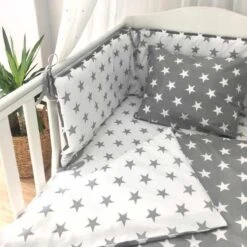 Bedomrander Hollywood Grijs - Bedbumper -Babyproducten 1200x1200 1320