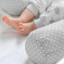 Fillikid Bedbumper 190 X 9 Cm Bedomrander Ledikant - Grijs Wit Stippen -Babyproducten 1200x1200 1334