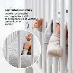 Fillikid Bedbumper 190 X 9 Cm Bedomrander Ledikant - Grijs Wit Stippen -Babyproducten 1200x1200 1335