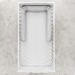 Fillikid Bedbumper 190 X 9 Cm Bedomrander Ledikant - Grijs Wit Stippen -Babyproducten 1200x1200 1338