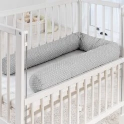 Fillikid Bedbumper 190 X 9 Cm Bedomrander Ledikant - Grijs Wit Stippen -Babyproducten 1200x1200 1340