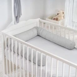 Fillikid Bedbumper 190 X 9 Cm Bedomrander Ledikant - Grijs Wit Stippen -Babyproducten 1200x1200 1341