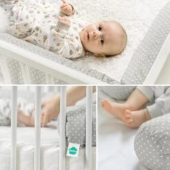 Fillikid Bedbumper 190 X 9 Cm Bedomrander Ledikant - Grijs Wit Stippen -Babyproducten 1200x1200 1344
