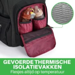 Brisby Slijtvaste Luiertas – Verzorgingstas - Two Tone Zwart En Donkergrijs - Inclusief Verschoonmatje - Isoleervakken - Met Geïntegreerde Kinderwagen Haken -Babyproducten 1200x1200 152