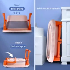 K IKIDO Babybadje - Bad Baby - Opvouwbare Babybadje - Babybadkuip - Met Steunkussen & Badkruk - Opvouwbaar Bad Kinderen - Bath Bucket - Oranje -Babyproducten 1200x1200 1549