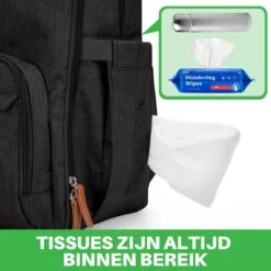 Brisby Slijtvaste Luiertas – Verzorgingstas – Met Buggymontage - Zwart -Babyproducten 1200x1200 167
