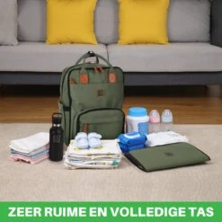 Brisby Slijtvaste Luiertas – Verzorgingstas – Met Buggymontage - Groen -Babyproducten 1200x1200 176