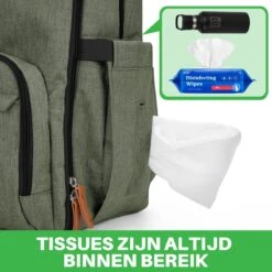 Brisby Slijtvaste Luiertas – Verzorgingstas – Met Buggymontage - Groen -Babyproducten 1200x1200 179