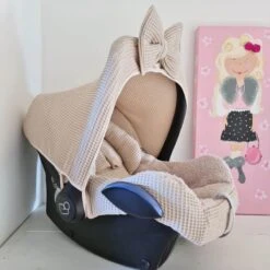 Wazzhappening - Maxi Cosi Hoes Set Bobbie - Karamel - Wafel - Badstof - Autostoelhoes -Babyproducten 1200x1200 180