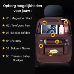 Merkloos PREMIUM Autostoel Organizer - Carseat Organiser - Auto Stoel Organizer - Tablet Houder - Auto Tafeltje - Auto Organizer - Beker Houder - Paraplu Houder - Tissue Doos Houder -Babyproducten 1200x1200 192