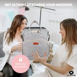 Vulpes BabyCare® Luiertas Rugzak - Luiertassen Met Babybed - Grote Luiertas Met Wieg- Luiertas Verzorgingstas Met Babybedje - Verzorgingsrugzak - Grijs -Babyproducten 1200x1200 257
