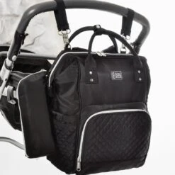 NanaBeebi Luiertas Rugzak Met Verschoonmatje - Zwart - Inclusief Flessenwarmhouder - Kinderwagenhaken En Isoleervak -Babyproducten 1200x1200 272