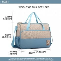 Miss Lulu Luiertas - 5-delige Verzorgingstas Set - Lichtblauw (9026 BE) -Babyproducten 1200x1200 293