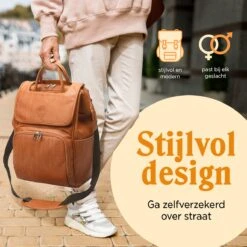 JeRie Luiertas Rugzak – Verschoonmatje – Verzorgingstas – Luiertassen – Met Kinderwagen Haken - Bruin -Babyproducten 1200x1200 301