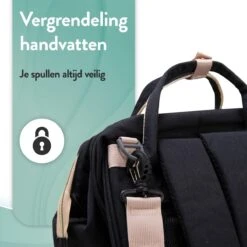 Luiertas Rugzak - Monx Luiertas Verzorgingstas Met Uitklapbaar Babybedje - Overzichtelijke Luierrugzak Extra Buggy En Kinderwagen Haken Inclusief Geïsoleerde Flessenhouder - Zwart -Babyproducten 1200x1200 306