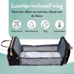 Luiertas Rugzak - Monx Luiertas Verzorgingstas Met Uitklapbaar Babybedje - Overzichtelijke Luierrugzak Extra Buggy En Kinderwagen Haken Inclusief Geïsoleerde Flessenhouder - Zwart -Babyproducten 1200x1200 307