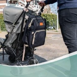 Luiertas Rugzak - Monx Luiertas Verzorgingstas Met Uitklapbaar Babybedje - Overzichtelijke Luierrugzak Extra Buggy En Kinderwagen Haken Inclusief Geïsoleerde Flessenhouder - Zwart -Babyproducten 1200x1200 310