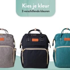 Luiertas Rugzak - Monx Luiertas Verzorgingstas Met Uitklapbaar Babybedje - Overzichtelijke Luierrugzak Extra Buggy En Kinderwagen Haken Inclusief Geïsoleerde Flessenhouder - Zwart -Babyproducten 1200x1200 311